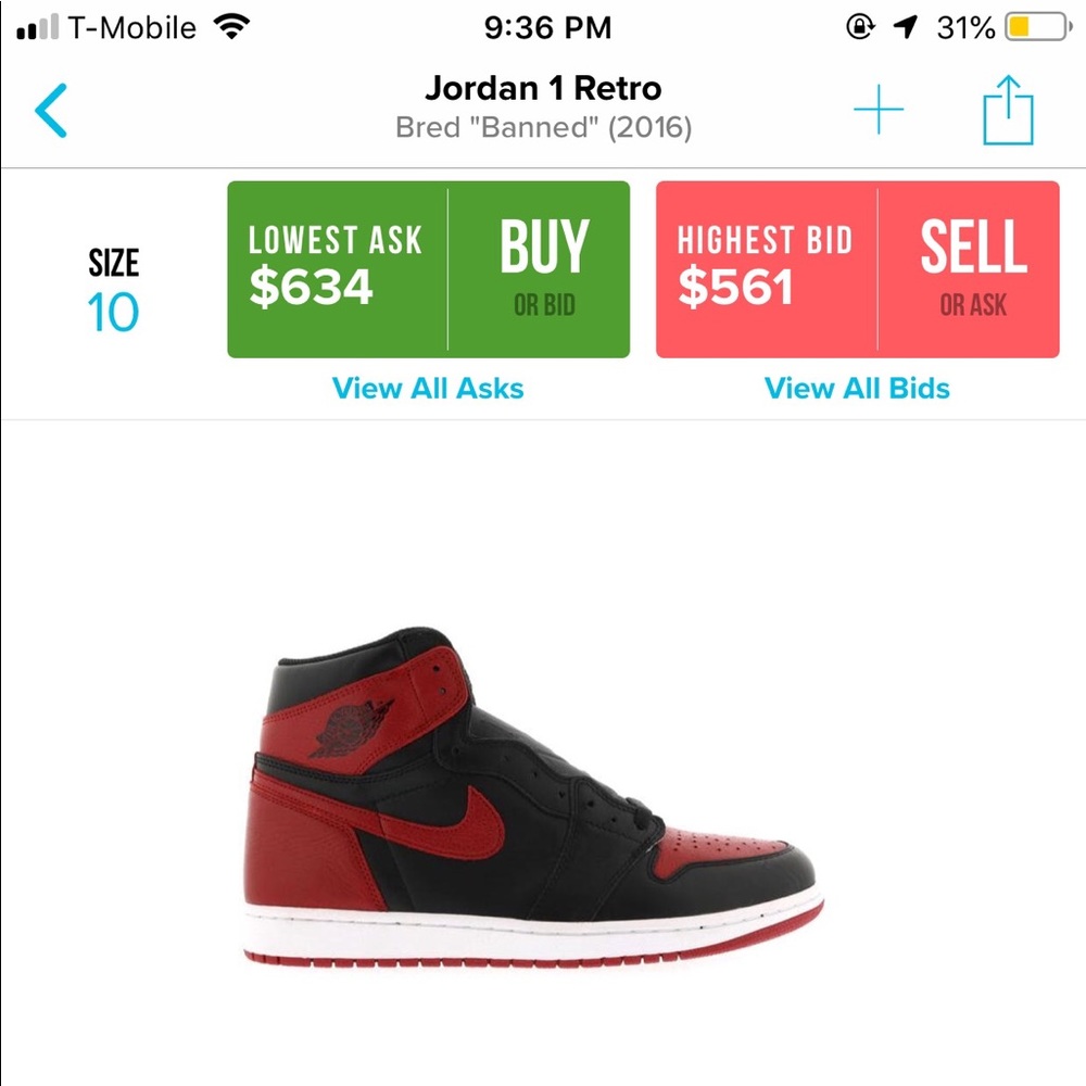 Jordan Banned 1s (DS)!!!!!